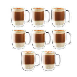 Zwilling Sorrento Plus Double Wall Latte Glass 15.8 oz, Value Pack of 8