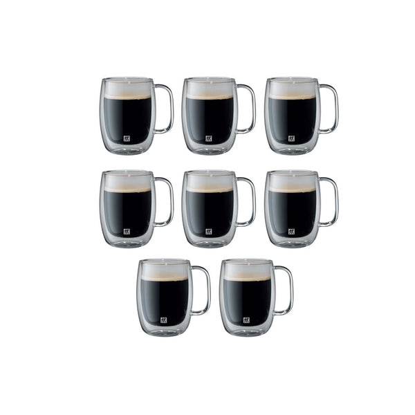 Zwilling Sorrento Plus Double Wall Double Espresso Glass 4.7 oz., Value Pack of 8