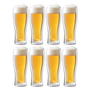 Zwilling Sorrento Double Wall Beer Glass 14.25 oz., Value Pack of 8