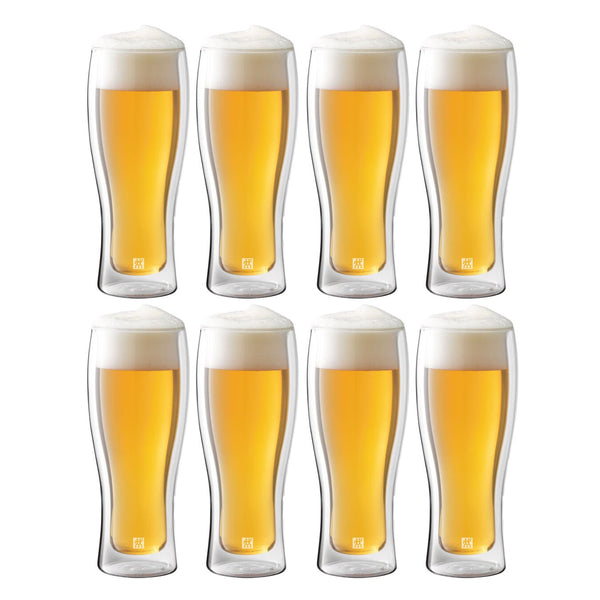 Zwilling Sorrento Double Wall Beer Glass 14.25 oz., Value Pack of 8