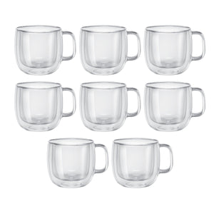 Zwilling Sorrento Plus Double Wall Cappuccino Mug 15 oz., Value Pack of 8