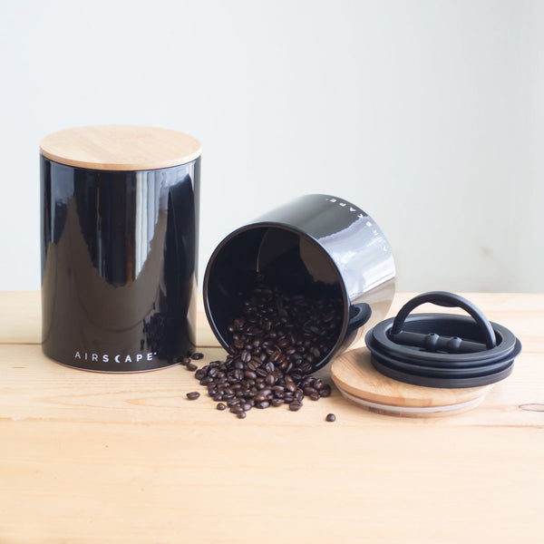 Airscape Ceramic 1 lb Coffee Canister, Black