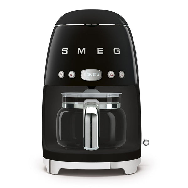 Black Smeg 50s Style Drip Filter Coffee Machine, front