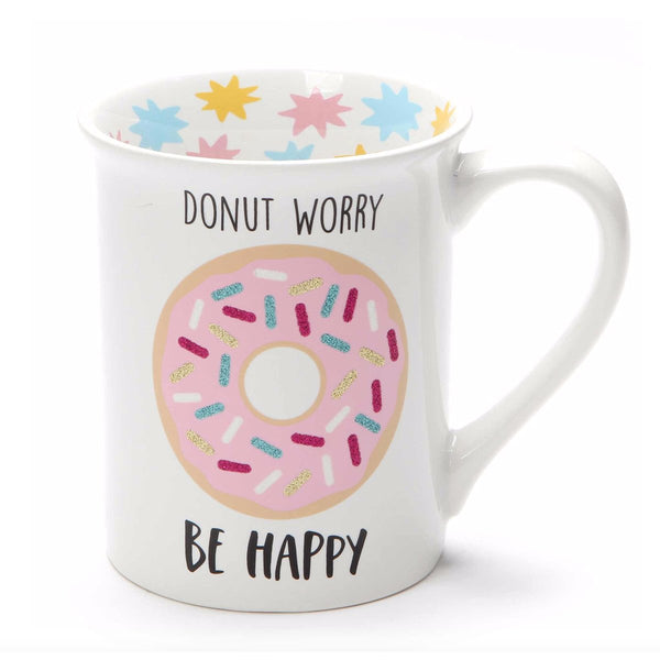 Our Name is Mud Donut Worry Glitter Mug, 16 oz.