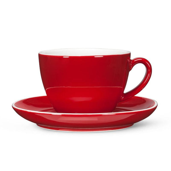 Abbott 27-Avenue Latte Cup & Saucer, Red