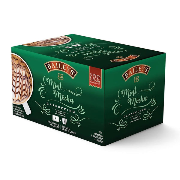 Baileys Mint Mocha Single Serve 2 Step Creamy Cappuccino 6 pack