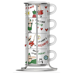 Bialetti Italia Stackable Cups, Set of 4