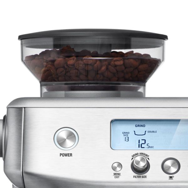 Close up of the top left of the Breville Barista Pro Espresso Machine