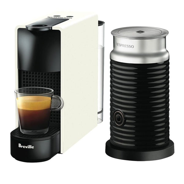 Nespresso Breville Essenza Mini & Aeroccino 3 Milk Frother - White