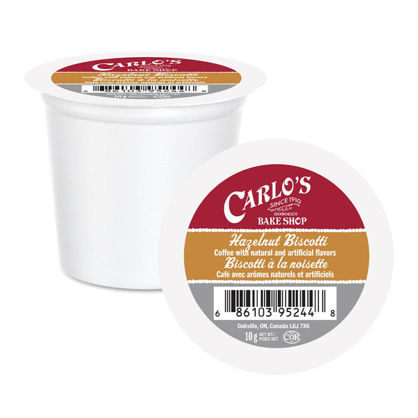 Carlo's Bake Shop Hazelnut Biscotti Single Serve Coffee 24 Pack