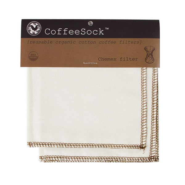 CoffeeSock Organic Cotton Reusable Chemex Filter, 2 Pack