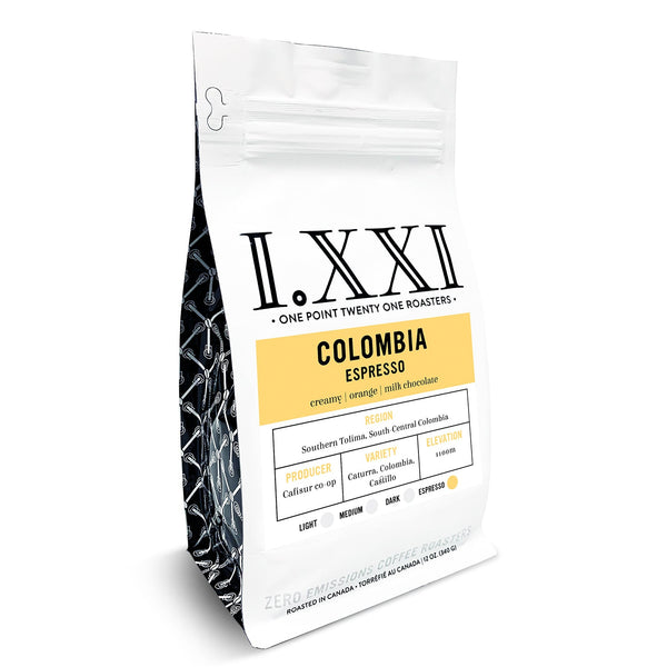 I.XXI Colombia South Tolima Whole Bean Espresso, 12 oz.