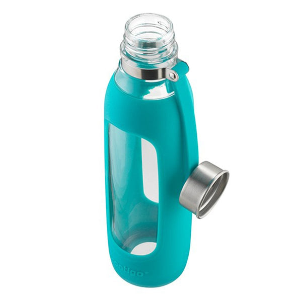 Contigo Purity Glass Water Bottle with Tethered Lid, Scuba Sleeve