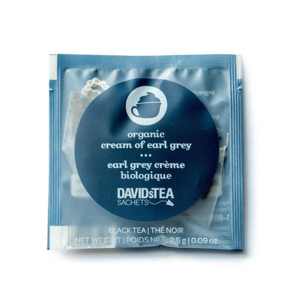 Davids Tea Organic Cream of Earl Grey Tea Sachets, 25 Bulk Pack