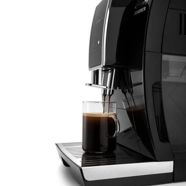 Side of DeLonghi Dinamica Automatic Iced Coffee & Espresso Machine in Black