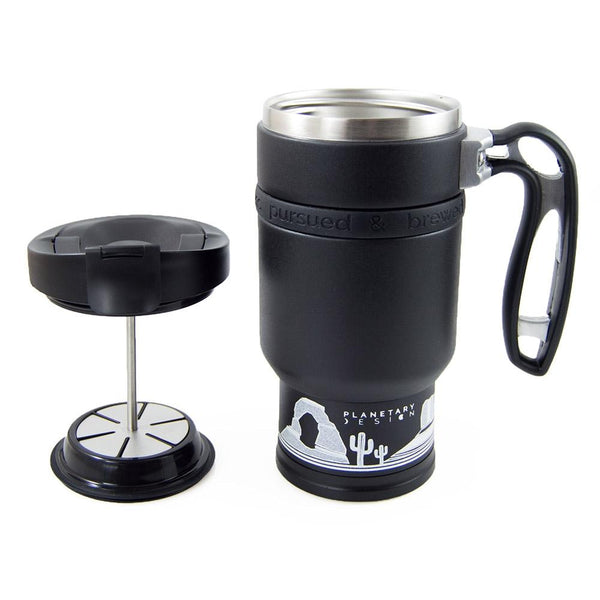 Planetary Design Obsidian Black Double Shot Coffee Press To-Go, 16 oz.