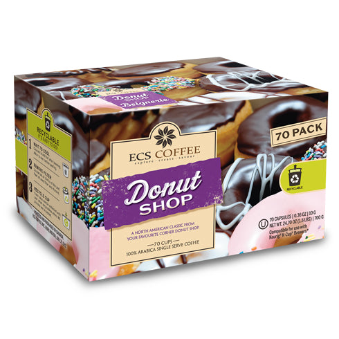 ECS Coffee Donut Shop Blend Single Serve Coffee 70 Pack