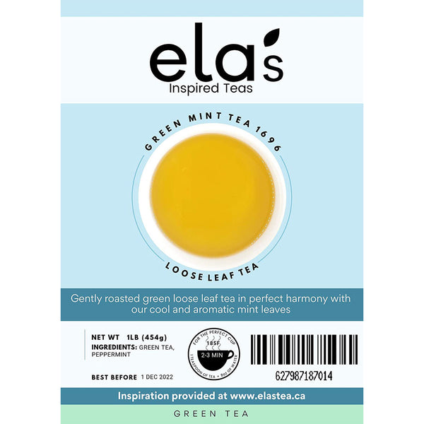 Ela's Tea Green Mint 1696 Loose Leaf Tea, 1 lb