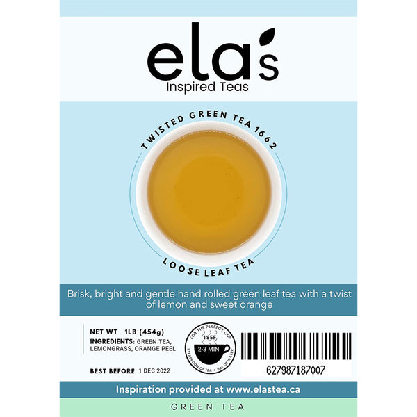 Ela's Tea Twisted Green Tea 1662 Loose Leaf Tea, 1 lb