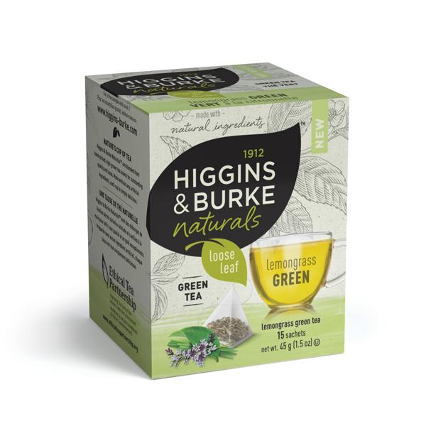 Higgins & Burke Naturals Lemongrass Green Loose Leaf Pyramid Tea Bags 15 Count