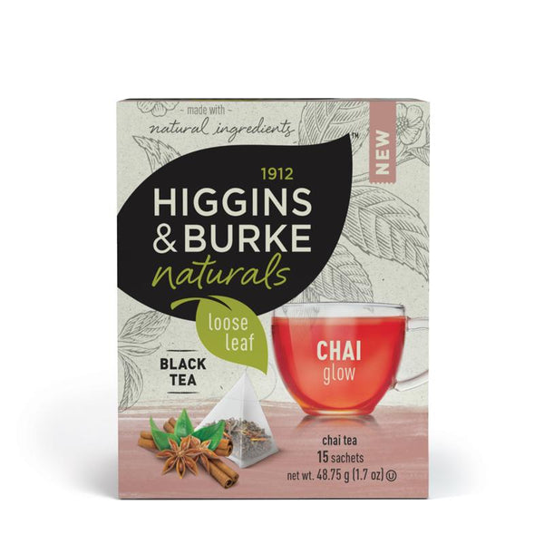 Higgins & Burke Naturals Chai Glow Loose Leaf Pyramid Tea Bags 15 Count