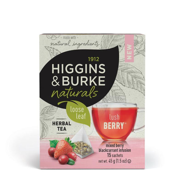 Higgins & Burke Naturals Lush Berry Loose Leaf Pyramid Tea Bags 15 Count
