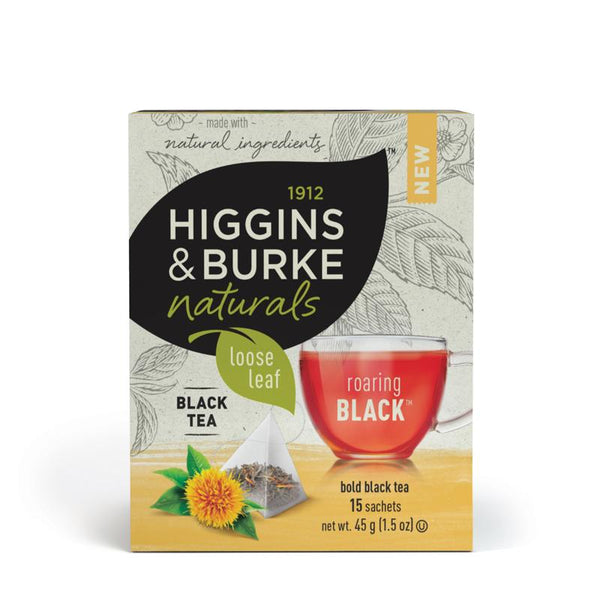 Higgins & Burke Naturals Roaring Black Loose Leaf Pyramid Tea Bags 15 Count