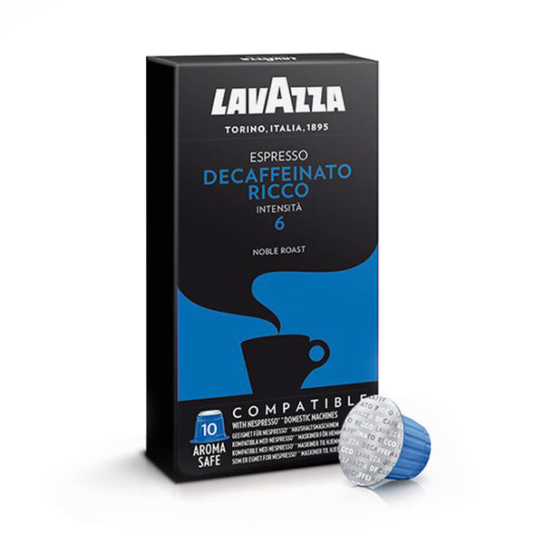 Lavazza Decaffeinato Ricco Decaf Nespresso Compatible Capsules 10 Pack