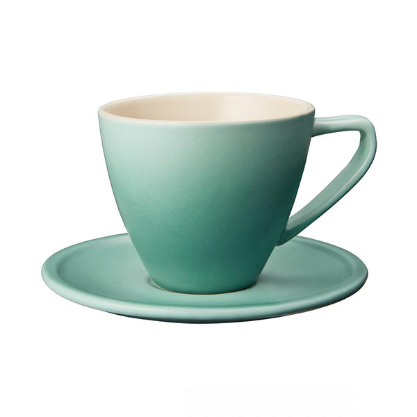 Le Creuset Minimalist Cappuccino Cups & Saucers Set of 2, Sage