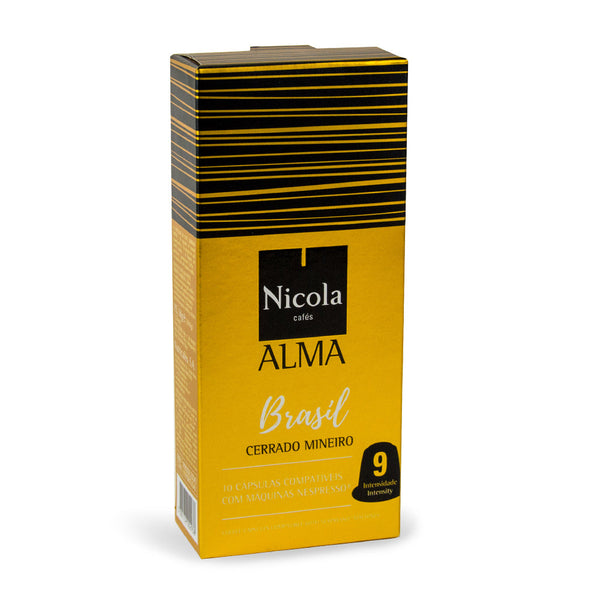 Nicola Cafes Alma Brasil Nespresso Compatible Capsules, 10 Pack