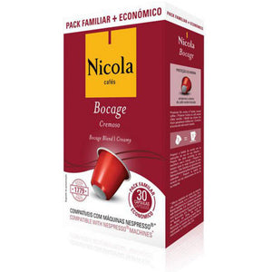 Nicola Cafes Bocage Nespresso Compatible Capsules, 30 Pack