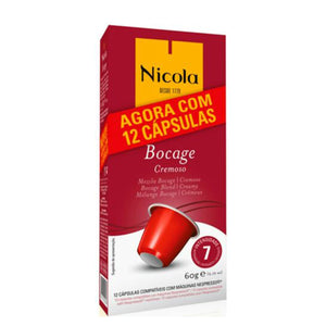 Nicola Cafes Bocage Nespresso Compatible Capsules, 12 Pack