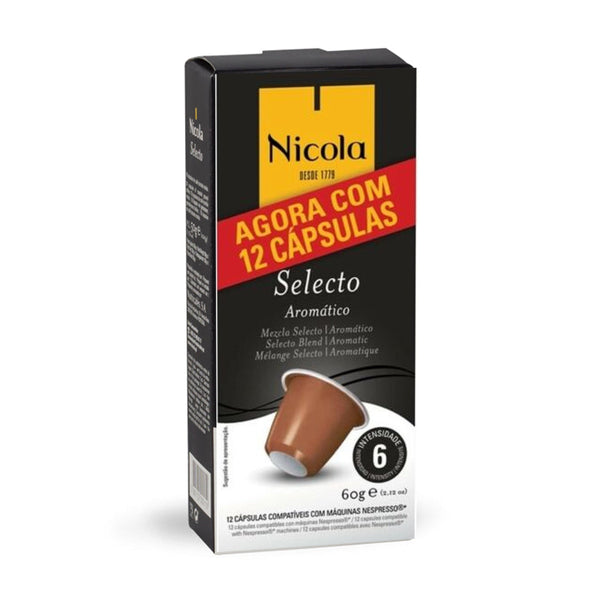 Nicola Cafes Selecto Nespresso Compatible Capsules, 12 Pack