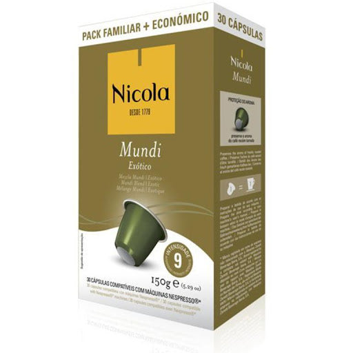 Nicola Cafes Mundi Nespresso Compatible Capsules, 30 Pack