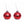 Load image into Gallery viewer, #W# NOSTALGIA CHRISTMAS BALL DRINK SET RED #774-001
