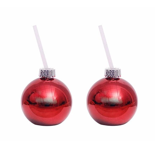 #W# NOSTALGIA CHRISTMAS BALL DRINK SET RED #774-001