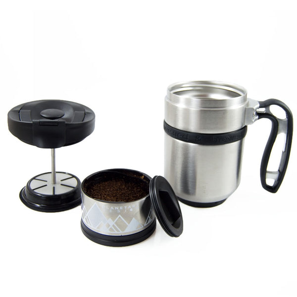 Planetary Design Stainless Steel Double Shot Coffee Press To-Go, 16 oz.