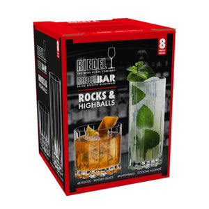 Riedel Rocks and Highball Glassware, Set of 8 #5417/57