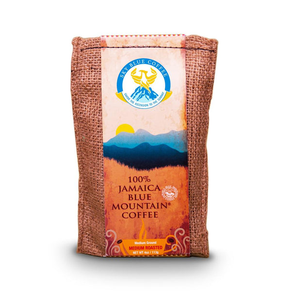 Sky Blue Coffee 100% Jamaica Blue Mountain Whole Bean Coffee, 4 oz.