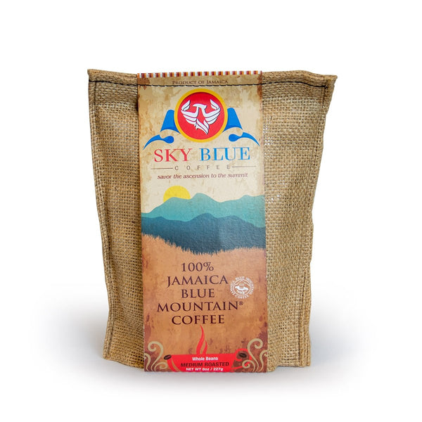 Sky Blue Coffee 100% Jamaica Blue Mountain Whole Bean Coffee, 8 oz.