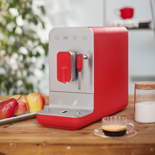 Smeg Super Automatic Espresso Machine with Steam Wand - Matte Red