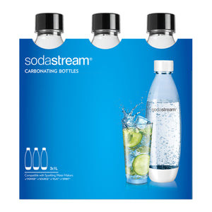 SodaStream Black 1L Carbonating Bottle, Set of 3