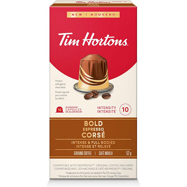 Tim Horton's Nespresso Compatibles Bold Espresso, 10 Pack
