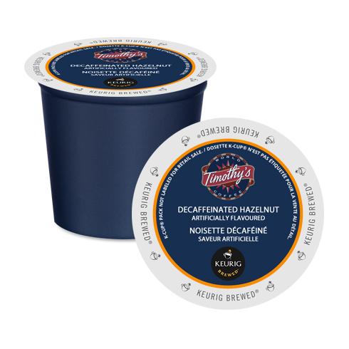 Timothy's Decaf Hazelnut K-Cup Pods 24 Pack