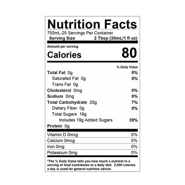 Torani Puremade Caramel Syrup Nutrition Facts