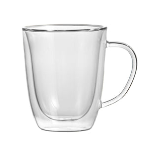 Trudeau 11 oz. Caffé Double Wall Mugs with Handle, Set of 2