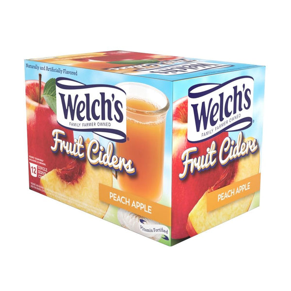 Welchs Peach Apple Single Serve Fruit Cider 12 Pack