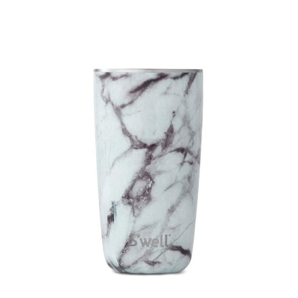 Swell White Marble Tumbler, 18 oz.