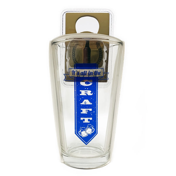 Wild Eye Designs Its All in the Craft Pint Glass & Opener Set, 16 oz.