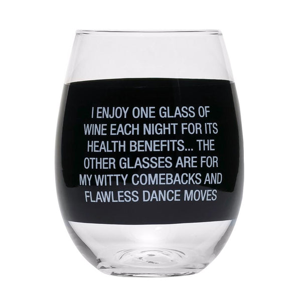 Say What Stemless Wine Glass - Witty Comebacks